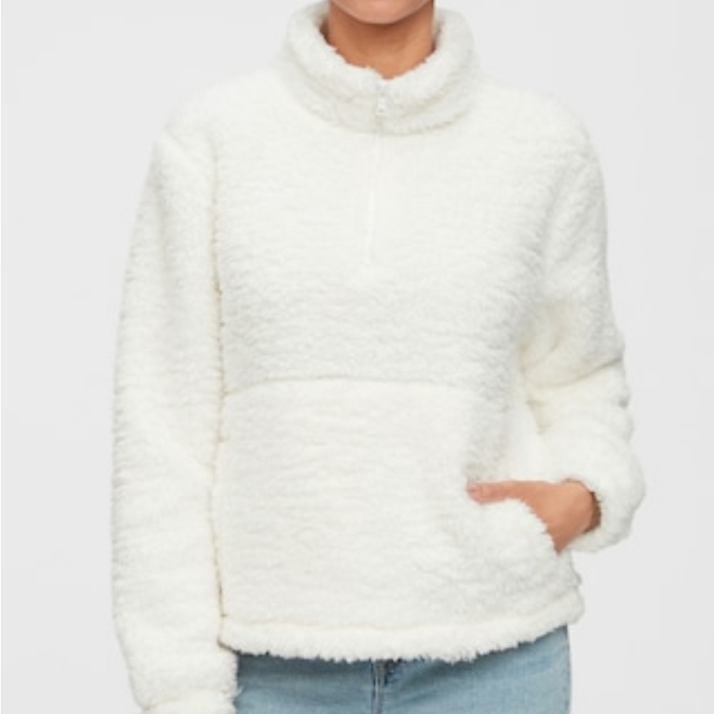 🥳FINAL PRICE👍💕 NWT‼️ GAP Teddy Sherpa 1/2 Zip Mockneck Jacket